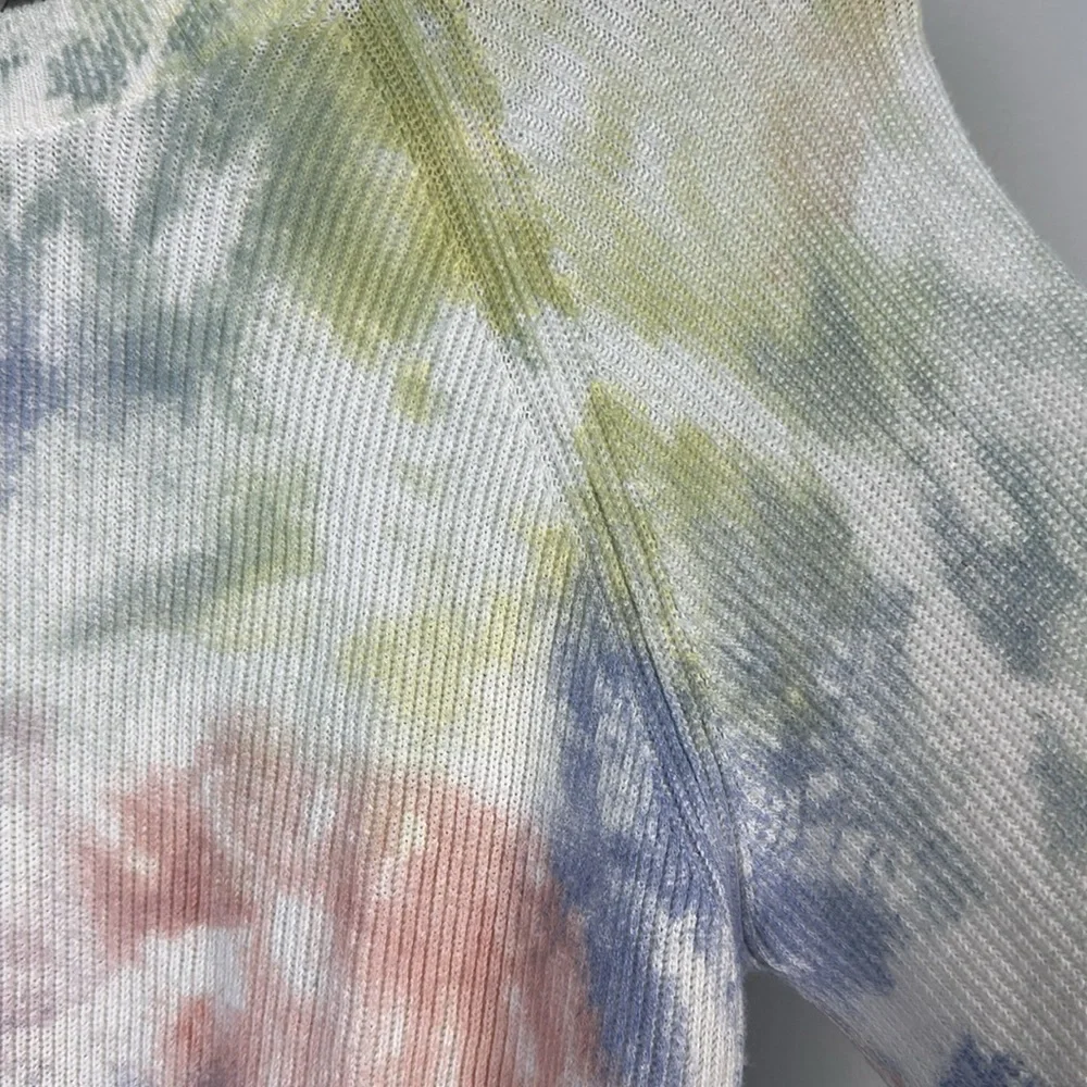 Rails Venus Cashmere Cotton Ribbed Sweater in Rainbow Tie Dye Long Sleeve Top XS - Picture 7 of 16